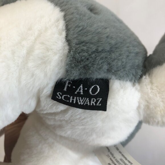 FAO Schwarz 12" Sparkles Plush Husky with Red Heart Boppers New with Tags - Picture 9 of 13